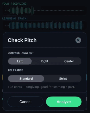 Pitch analysis demo